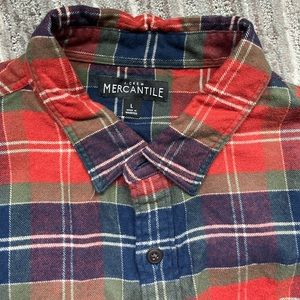 J. Crew Men’s plaid Flannel Button Down Shirt (Orange/Blue/Green)
